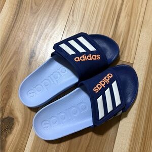 Adidas Kids Navy and White Slide Sandals